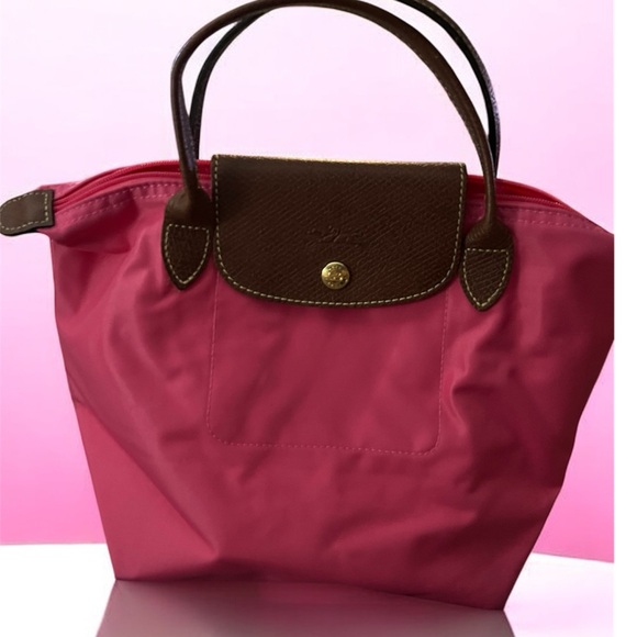Longchamp Pink and Brown Tote Bag - Picture 1 of 6